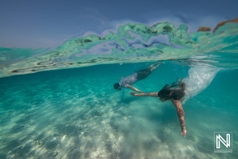Exploring underwater life in Curacao while swimming and enjoying marine scenery