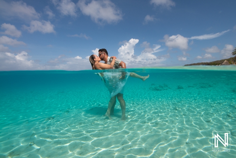Couple underwater photoshoot at Cas Abao Beach