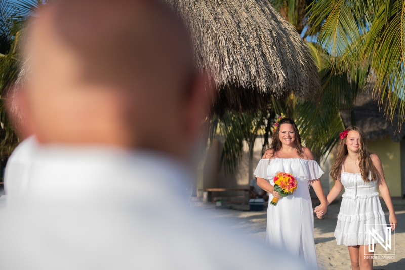 Bride walking down the aisle