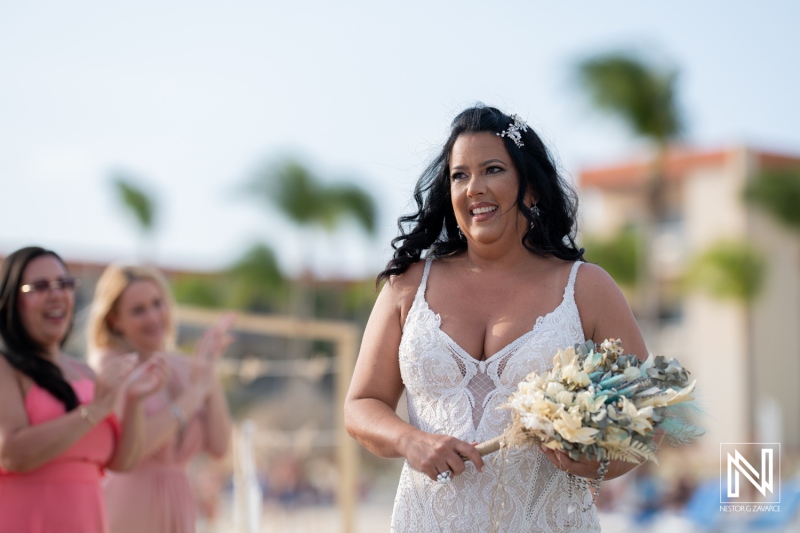 Bride walking down the aisle