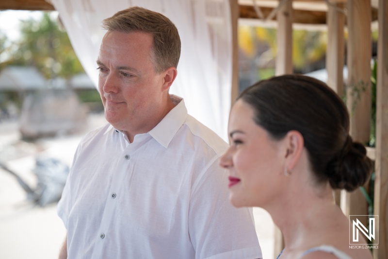 Nicole and Zachary during Their Ceremony