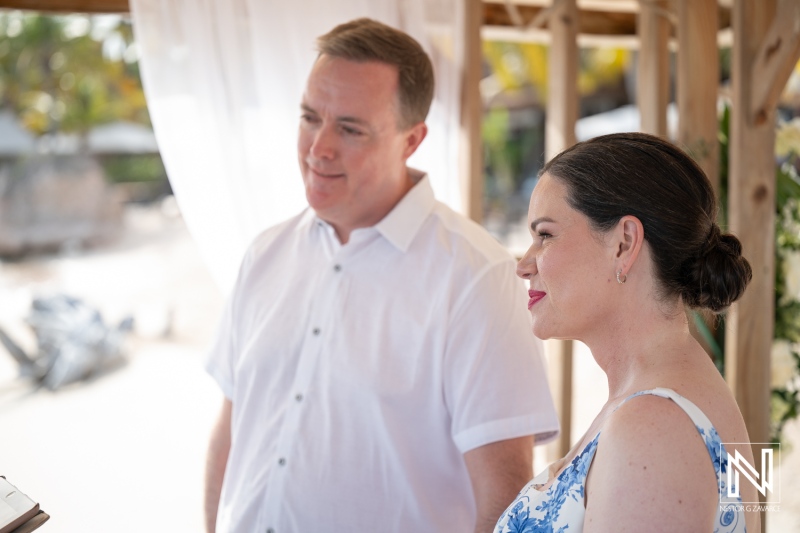 Couple Listening during Their Vow Renewal