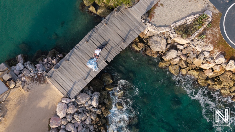 Aerial Portrait on the Waterfront Deck