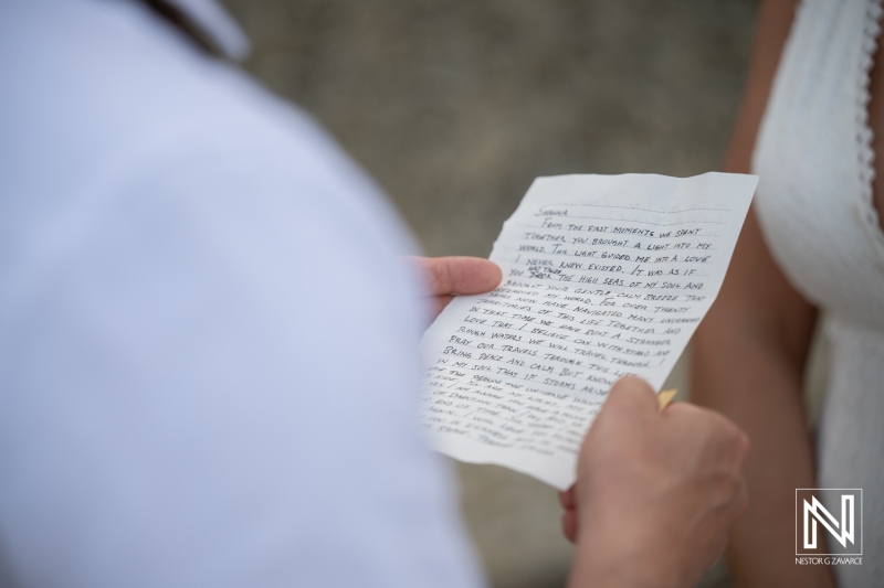 Couple shares vows during renewal ceremony at Playa Jeremi in Curacao