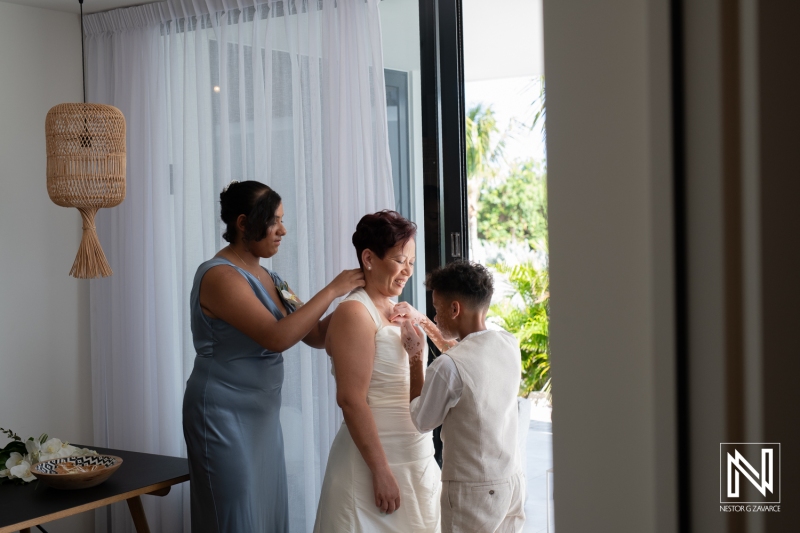 Bride getting ready
