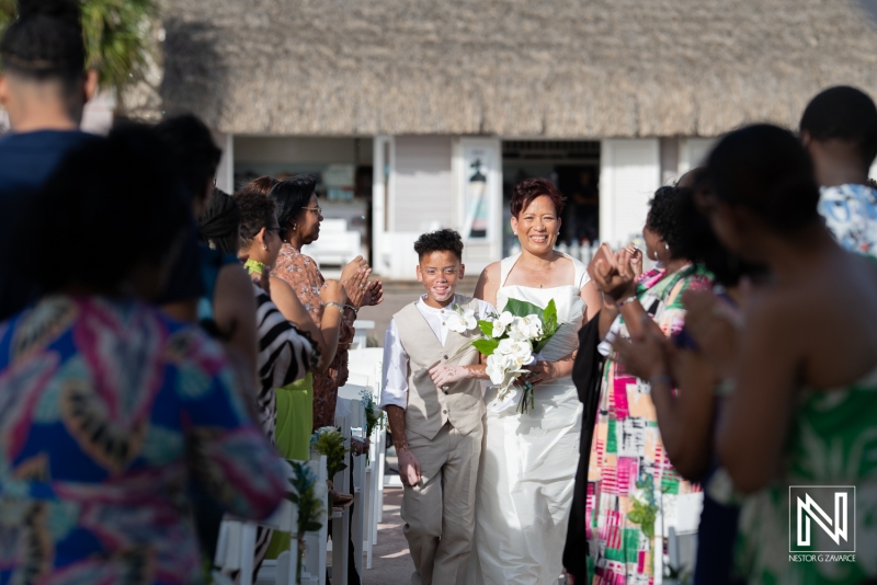 Bride walking down the aisle