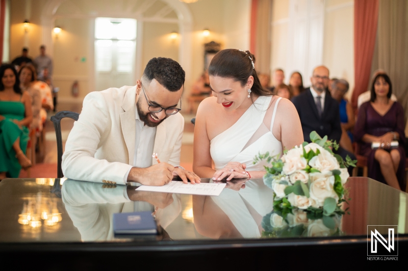 Signing the papers