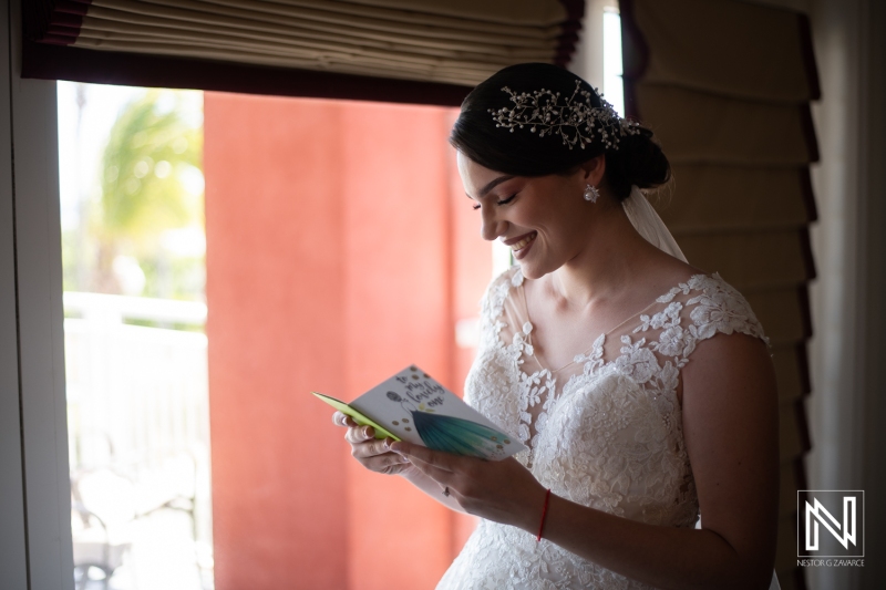 Bride reading vows