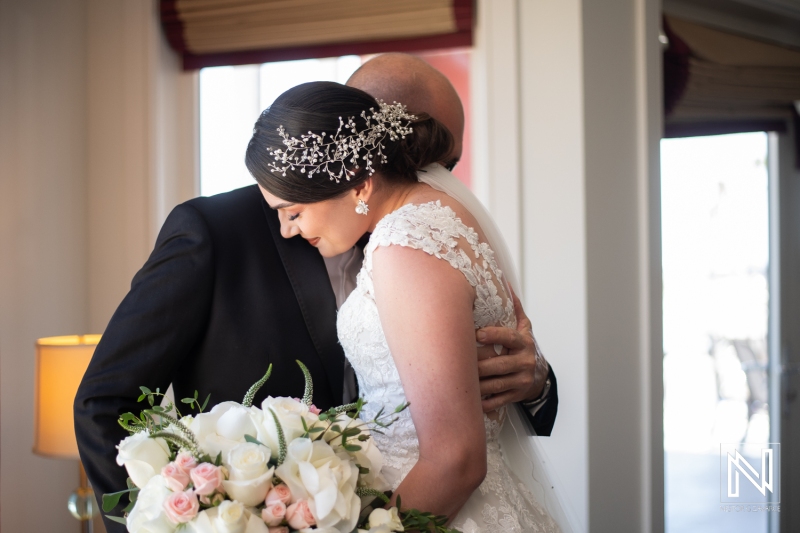 Bride and father first look