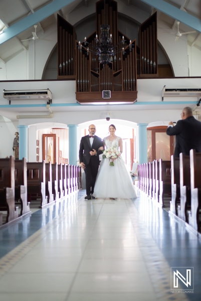 Bride walking down the isle