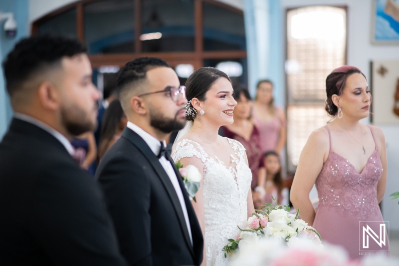Bride and Groom at the church