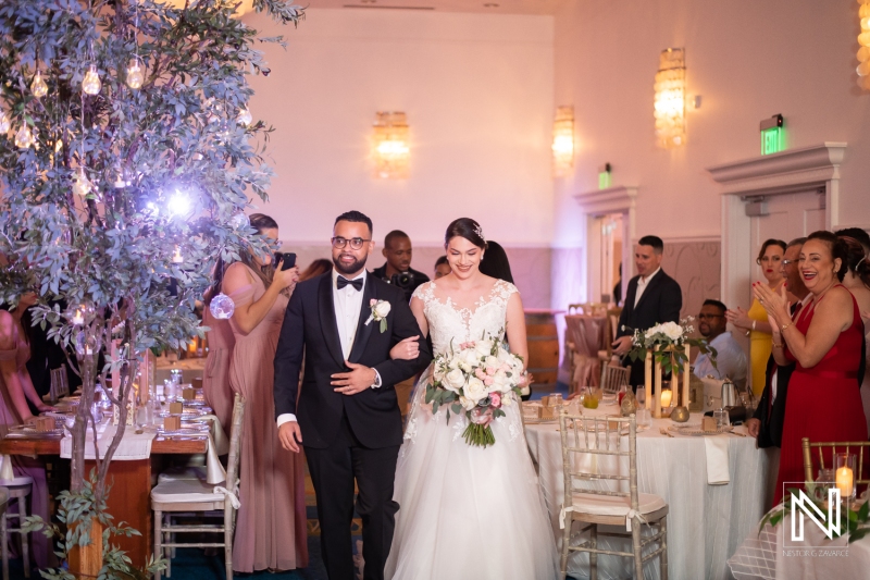 Couple's entrance to reception