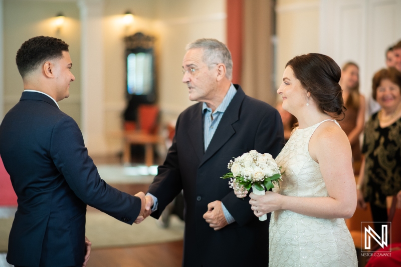 Bride and groom first look