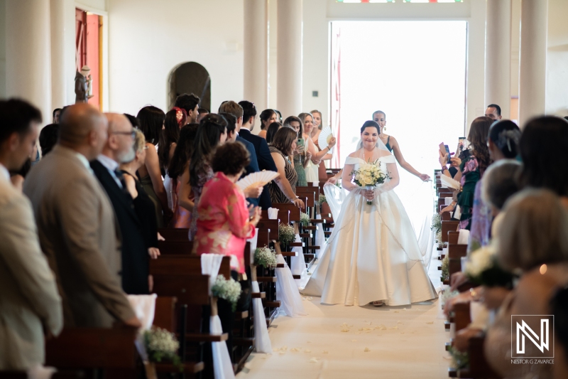 Bride walking down the isle