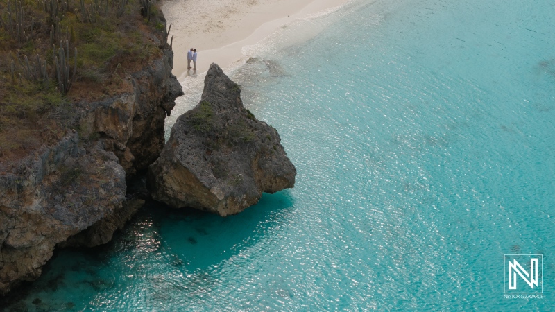 Sunrise LGBT wedding ceremony on the picturesque shores of Cas Abao Beach in Curacao