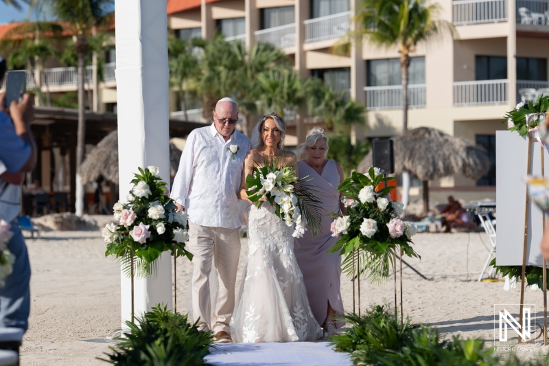 Bride walking down the aisle