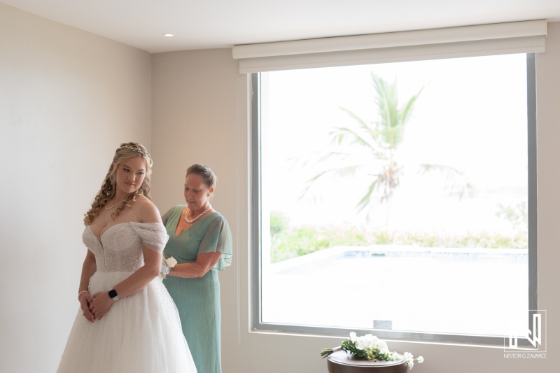 Bride getting ready