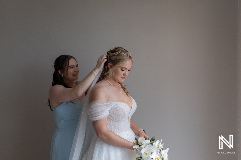 Bride getting ready