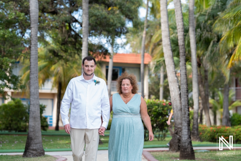 Groom walking down the isle