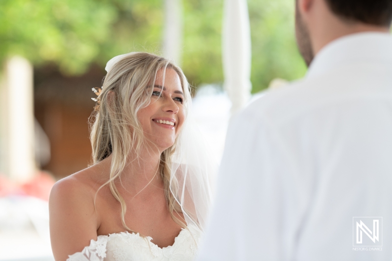 Bride smiling