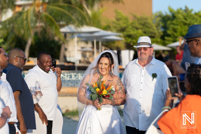 Bride walking down the aisle