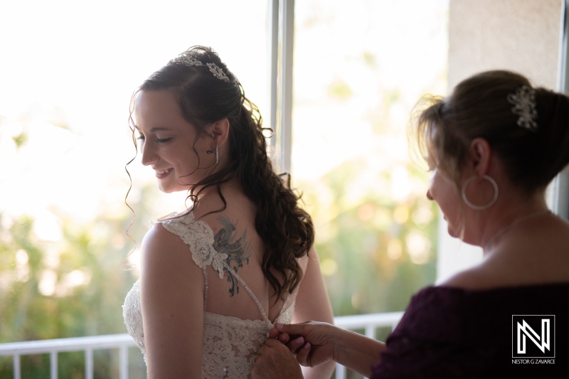 Bride getting ready