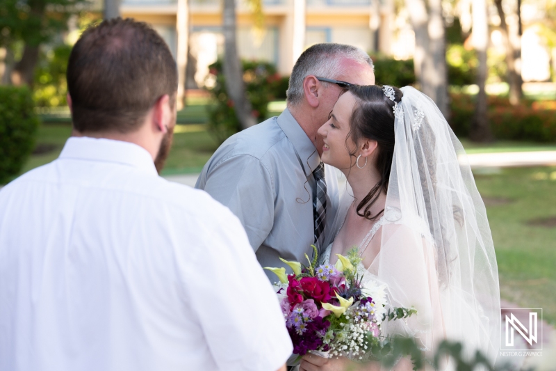 Bride and father moment