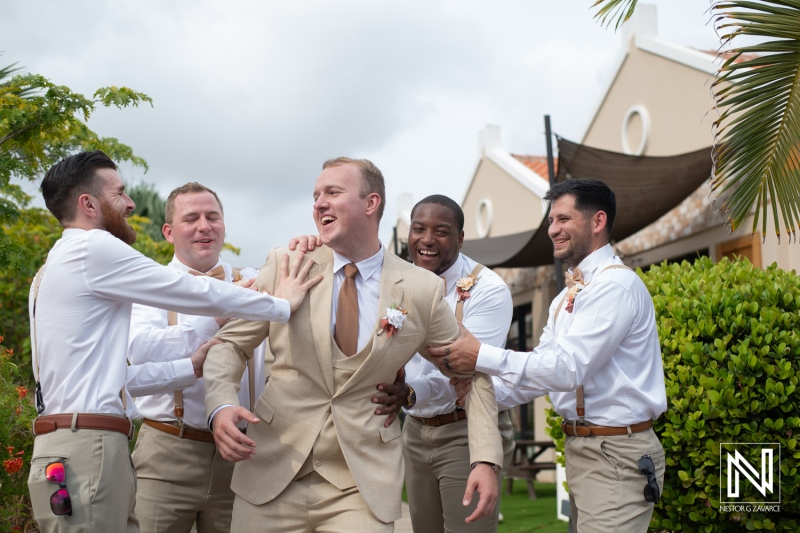 Fun moment with the groom