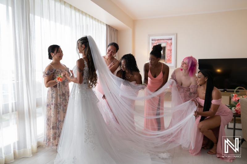 Bride getting ready