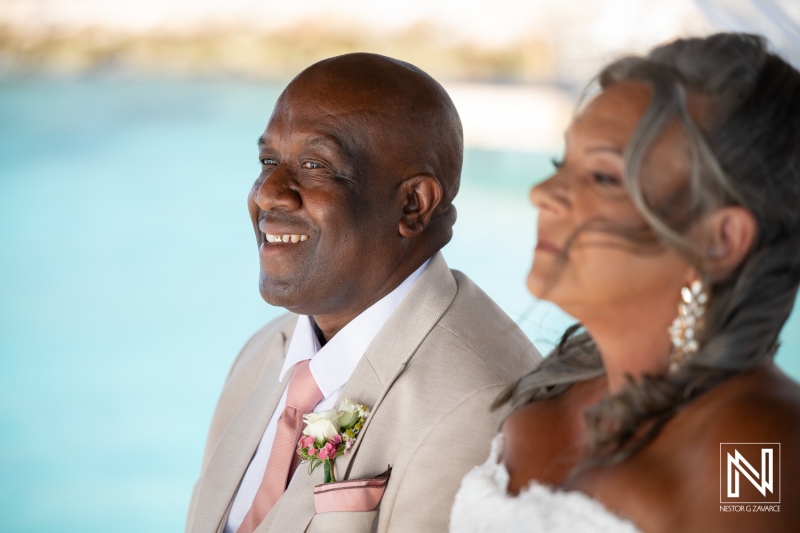 Wedding celebration at Karakter in Curacao with happy moments by the beach