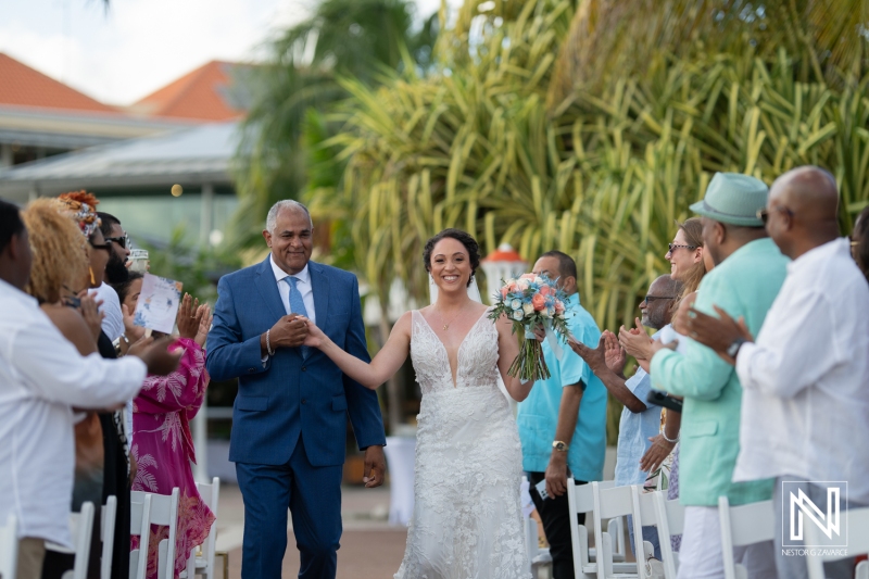 Bride walking down the aisle