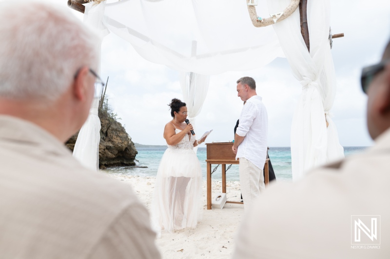 Wedding Portrait Beside the Caribbean Sea