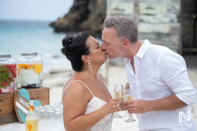 Sunset Wedding Portrait in Curacao