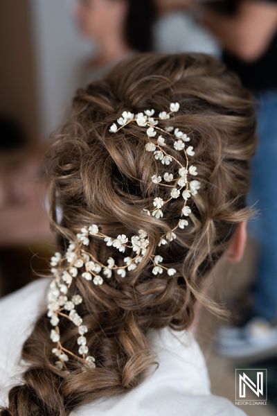 Bridal hair detail