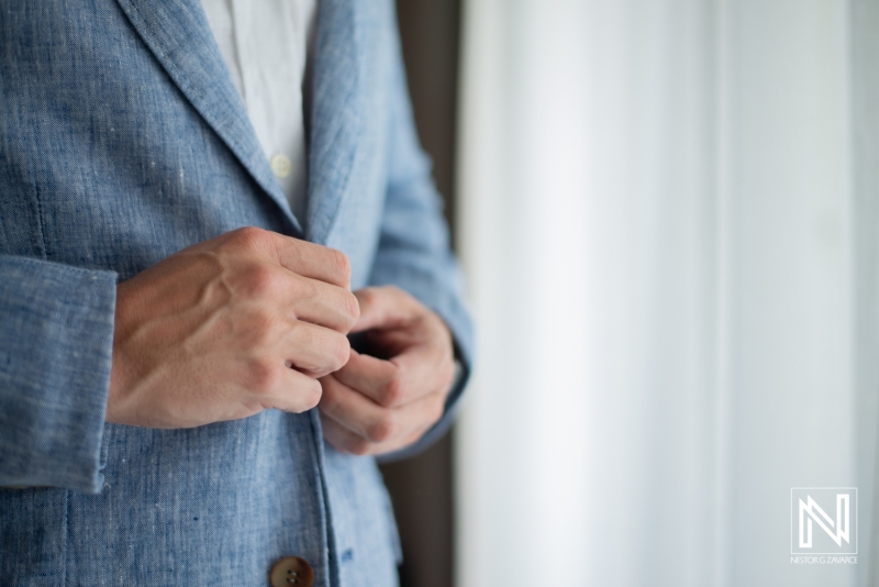 Groom getting ready
