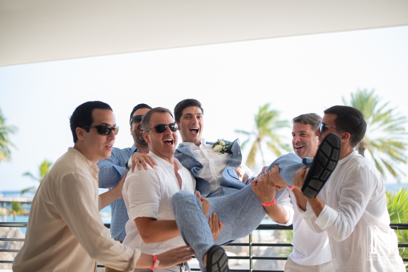 Groom with friends