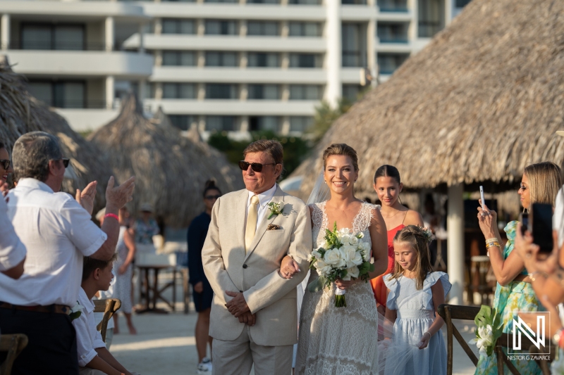 Bride walking down the isle