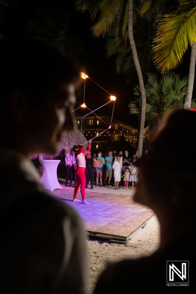 Fire dancers show