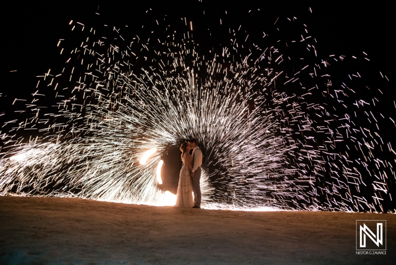 Steel wool wedding photo