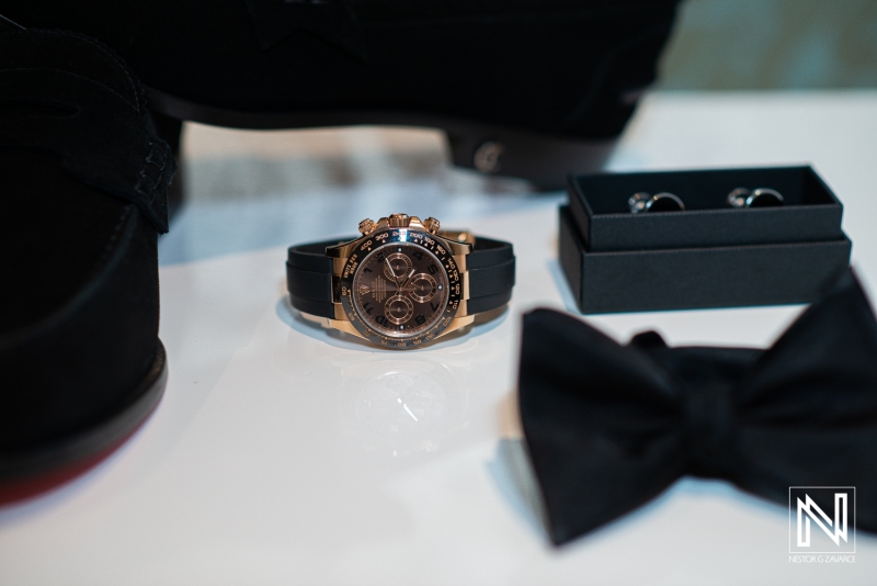 Groom's attire details
