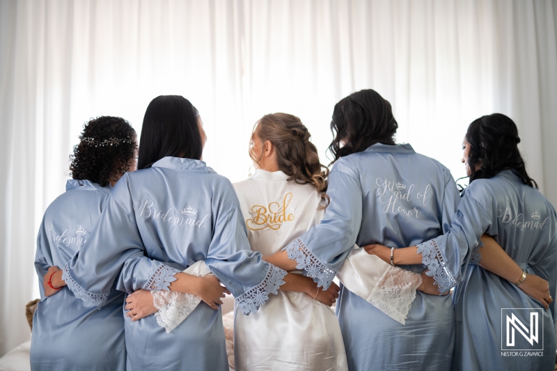 Bride with bridesmaids