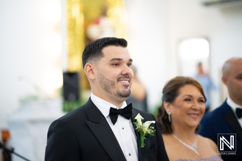 Groom's reaction and first look at the church
