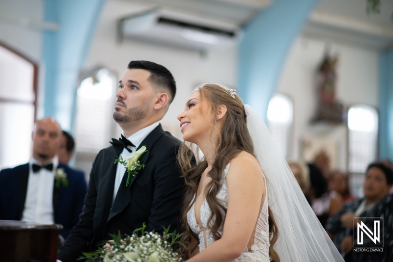 Bride and groom at the wedding ceremony