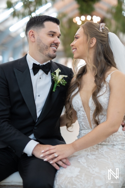 Bride and groom at the altar