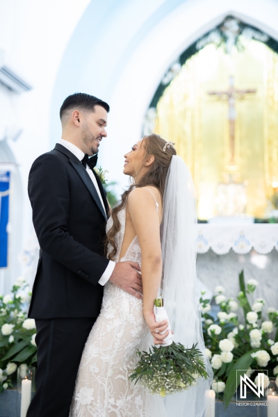 Bride and groom at the ceremony