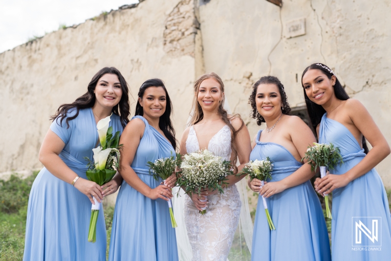 Bride with bridesmaids