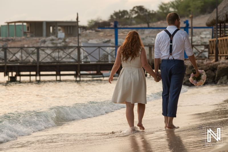 Bride and groom photoshoot on the beach