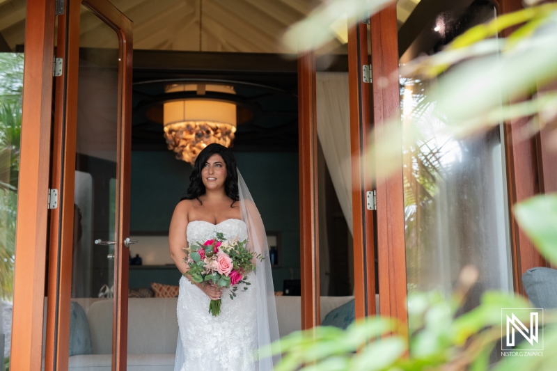 Bride at the balcony