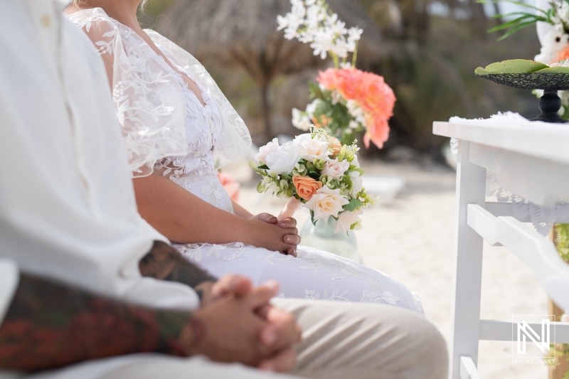 Bride and groom's hands