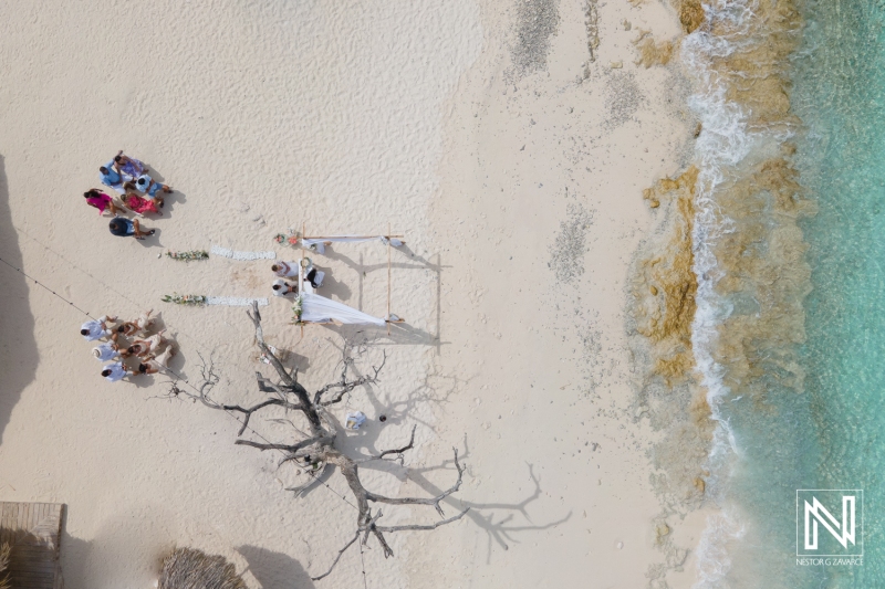 Drone shot of the ceremony